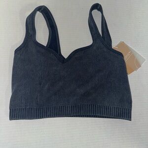 PopFlex Be My Sweetheart Seamless Crop Top - Vintage Indigo